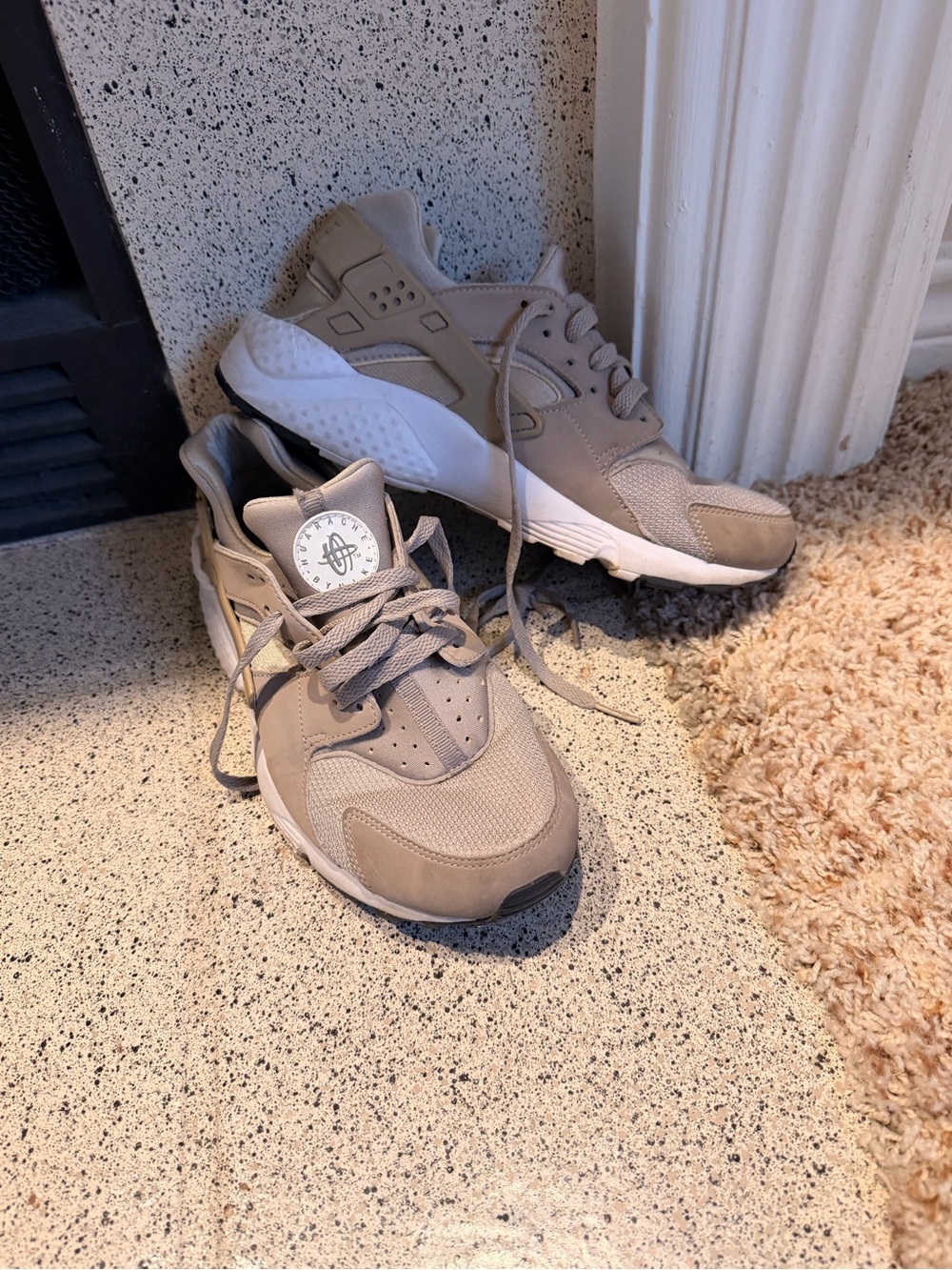 Nike Kids Taupe and White Sneakers - Breathable Everyday Trainers